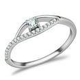 thumbnail image 1 of High polished (no plating) Stainless Steel Ring with AAA Grade CZ in Clear for Women Style DA108, 1 of 5