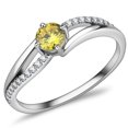 thumbnail image 1 of DA118 - High polished (no plating) Stainless Steel Ring with AAA Grade CZ in Topaz, 1 of 1