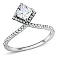 thumbnail image 1 of High polished (no plating) Stainless Steel Ring with AAA Grade CZ in Clear for Women Style DA136, 1 of 5