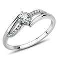 thumbnail image 1 of High polished (no plating) Stainless Steel Ring with AAA Grade CZ in Clear for Women Style DA144, 1 of 5