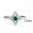 thumbnail image 1 of DA168 - High polished (no plating) Stainless Steel Ring with AAA Grade CZ in Emerald, 1 of 1