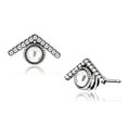 thumbnail image 1 of High polished (no plating) Stainless Steel Earrings with Synthetic Pearl in White for Women White Stone Color Style DA216, 1 of 3