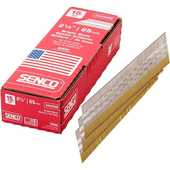 DA25EPB 15 Gauge by 2-1/2 inch Length Bright Basic Finish Nail (3,000 per box)