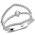 thumbnail image 1 of High polished (no plating) Stainless Steel Ring with AAA Grade CZ in Clear for Women Style DA264, 1 of 5