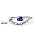 thumbnail image 1 of High polished (no plating) Stainless Steel Ring with Synthetic Spinel in London Blue for Women Style DA273, 1 of 4