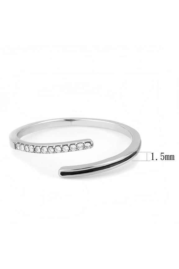 DA312 - No Plating Stainless Steel Ring with Epoxy in Jet