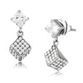 thumbnail image 1 of No Plating Stainless Steel Earrings with AAA Grade CZ in Clear for Women Clear Stone Color Style DA332, 1 of 3