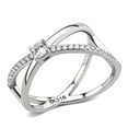 thumbnail image 1 of High polished (no plating) Stainless Steel Ring with AAA Grade CZ in Clear for Women Style DA351, 1 of 5