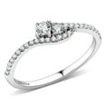 thumbnail image 1 of High polished (no plating) Stainless Steel Ring with AAA Grade CZ in Clear for Women Style DA382, 1 of 5