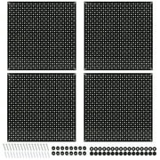 DAANXW 4 Pack 16 Steel Pegboard Tool Organization Panels,1/8 and 1/4 Universal Pegboard Black