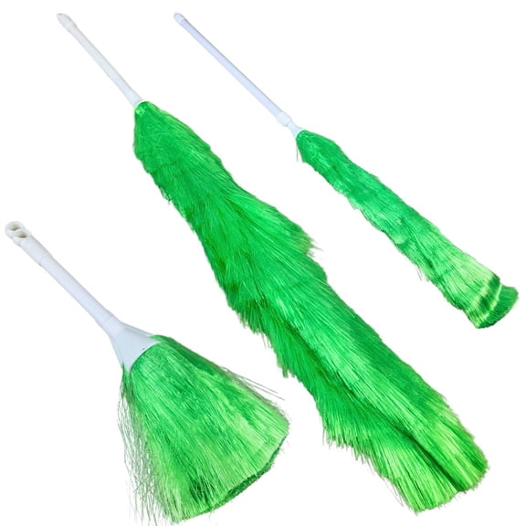 DAB 3 Piece Magic Static Duster Set Electrostatic Dust Attraction Extendable Handle 10", 26", 42" for High Reach Washable for Delicate Items & Hard-to-Reach Spots