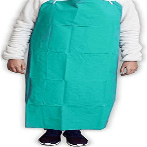 DAB Bib Style Adult Work Apron | 35" (89 cm) x 45" (114.3 cm) | Lightweight 0.8 lbs (0.36 kg) | PVC & Polyester Blend | Adjustable Ties | Debris & Moisture Protection | Reusable