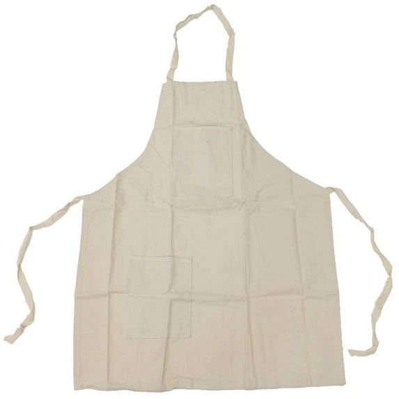 DAB Bib Style Cotton Canvas Apron | 34" (86.4 cm) × 25" (63.5 cm) | 2 Pockets: 5"×6" (12.7 cm × 15.2 cm), 7"×6" (17.8 cm × 15.2 cm) | 55" Waist Strap| Ideal for BBQ, Gardening, Crafts