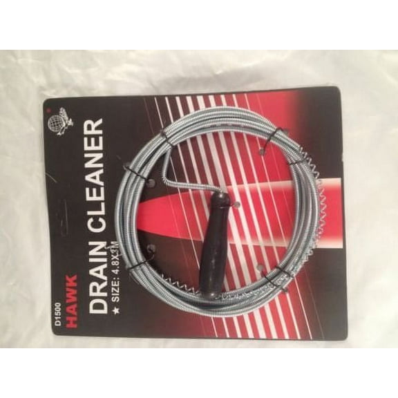 DAB Drain Cleaning Snake | 3 Yards (2.7 Meters) of Flexible Steel Spring Wire | Curly Spring Head | Ergonomic Wooden Handle | Economical Drain Clog Solution DIY Home Plumbing Basics