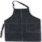 DAB Genuine Suede Leather Bib Apron | 36" 91.4 cm Adjustable Length | Spark & Liquid Repellent | 2 Rivet-Reinforced Pockets 7.5" x 6.5" 19 x 16.5 cm | Ideal for Warehouse & Dock Workers