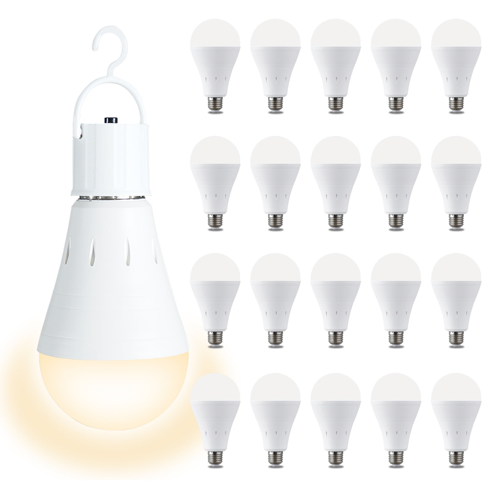LIKERTLA LED Rechargeable Light Bulbs,7W LED Magic Bulbs with Remote Control Warm White Emergency Light E26 Battery Operated Lamp Without