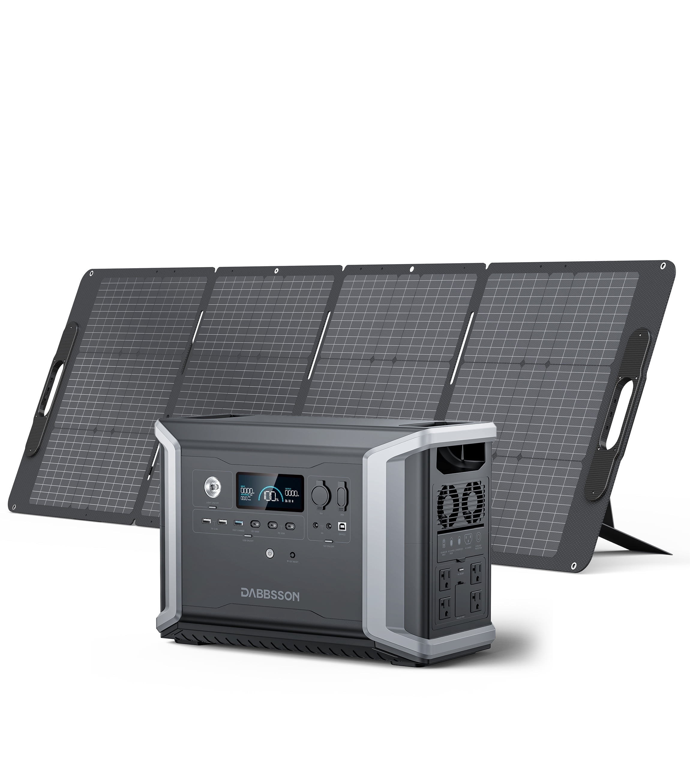 DABBSSON DBS2300 Plus Portable Power Station 2330Wh with 210W Solar Panel Kit - 2200W Emergency Generator for Outdoor Camp
