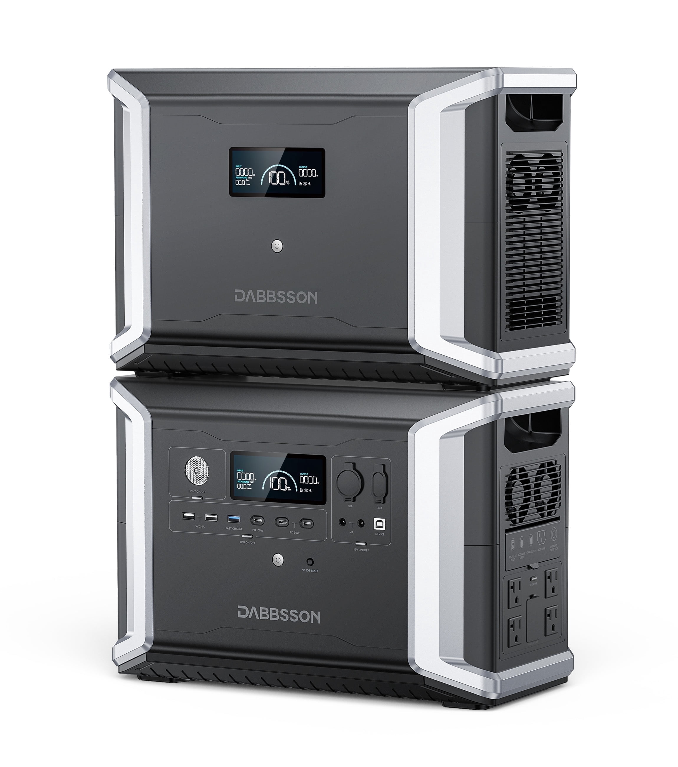 DABBSSON 5330Wh Power Station DBS2300 Plus +DBS3000B Expandable Battery 4xAC 2200W (Surge 4400W) LiFePO4 Battery for Home Backup