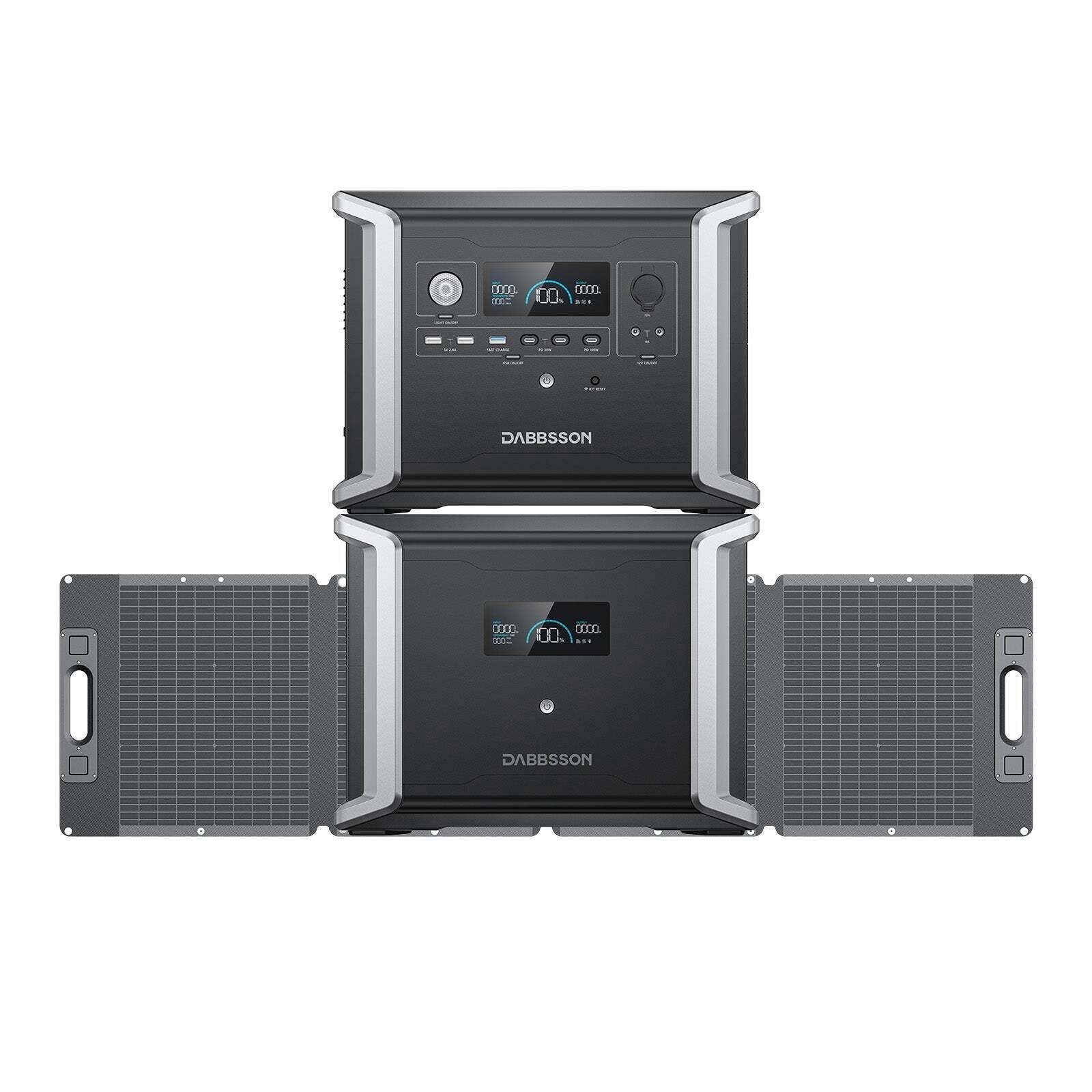 DABBSSON 5330Wh Solar Panels Portable Power Station Kit - DBS2300 Plus Solar Generators with 420W Panels for Outdoor