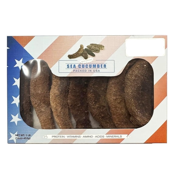 DABC OAK LAND Alaska Red Sea Cucumber 6-9 Years Natural Sun Dried Sea Cucumber Grade AAAA Nutritious Rich In Protein, Vitamins and Minerals Gift Box1 Pound