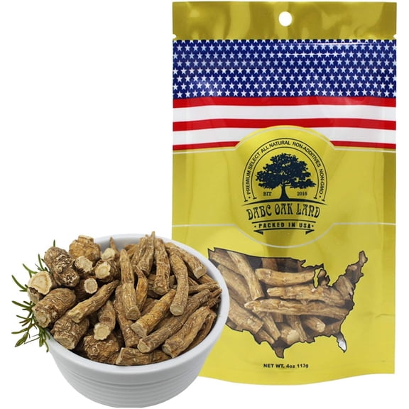 DABC OAK LAND American Ginseng Slices from Wisconsin (Sliced Ginseng Root Wisconsin Grown!Most People Use It to Make Ginseng Tea! Good for Health! (American Ginseng Large Branch, 1 Pack of 4 Ounces)