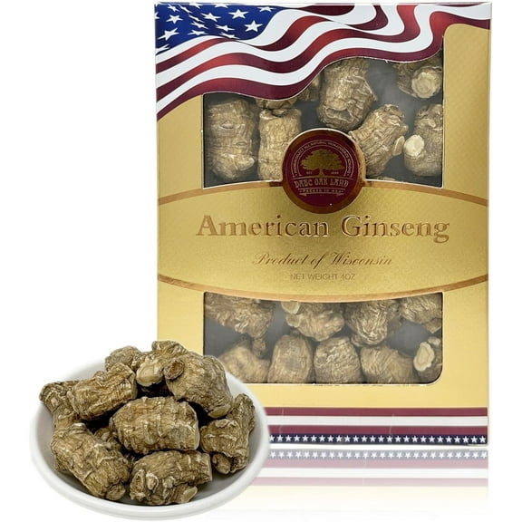 DABC OAK LAND DOL Hand-Selected A Grade Cultivated Wisconsin American Ginseng Roots,Ginseng Pearl 4oz/Box