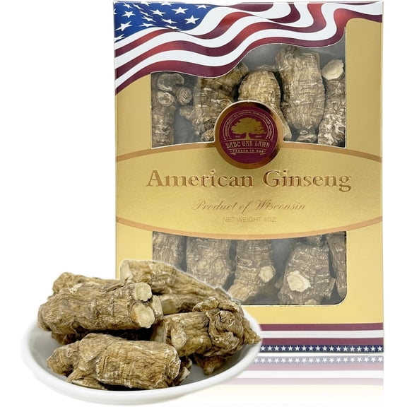 DABC OAK LAND DOL Hand Selected Cultivated Wisconsin American Ginseng Pearl Ginseng 花旗参/西洋参 精选珍珠参 - in Box. (Large 4oz/Box)