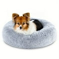 thumbnail image 1 of DABEI 1pc Calming Dog & Cat Bed, Anti-Anxiety Donut Cuddler Warming Cozy Soft Round Bed, Fluffy Faux Fur Plush Cushion Bed For Small Medium And Large Dogs And Cats (16"/20"/24"/28"/31"/39"), 1 of 14