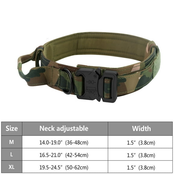 DABEI Military-Grade Tactical Dog Collar with Handle - Heavy Duty Collar for Medium and Large Dogs - Provides Ultimate Control and Comfort