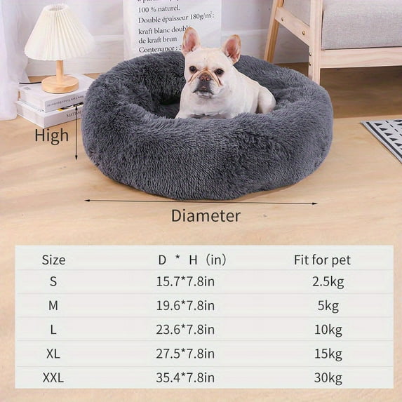 DABEI Plush Donut Dog Bed - Soft, Warm, And Cozy Sleeping Bed For Dogs - Pet Sofa With Round Shape For Maximum Comfort