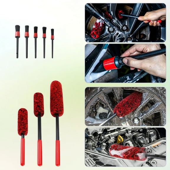 DABEN Car Wheel Wash Brush, Car Detailing Wash Kit, Large/Medium/Small Tire Brush for Interior/Exterior 8PCS