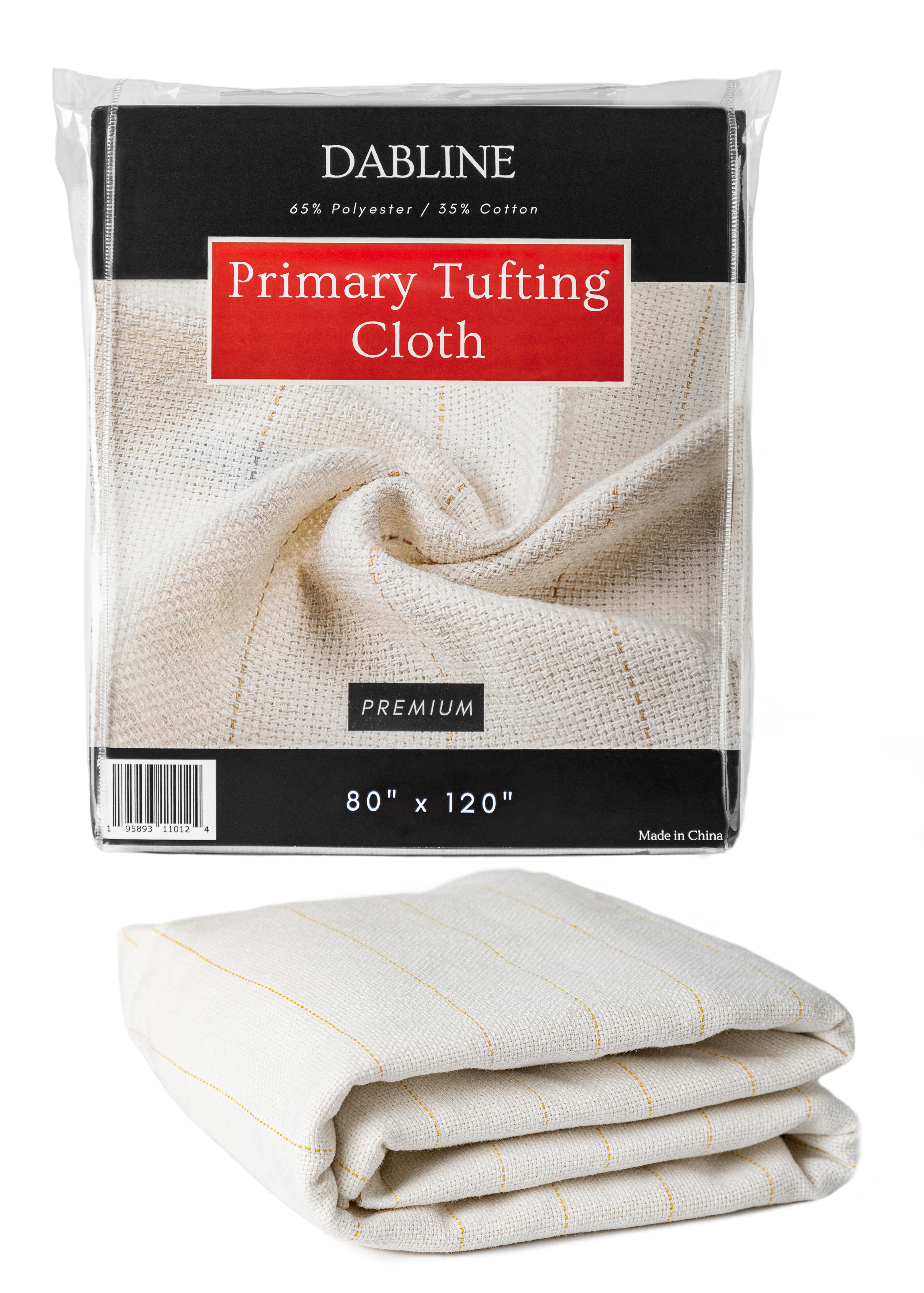 DABLINE 80" x 120" Primary Tufting Cloth for Rug Making and Punch Needle, Premium Monks Cloth for Cut and Loop Pile Tufting Guns, Tufting Fabric with Marked Lines