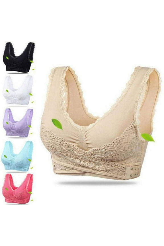 DABOOM 1 Packs Racerback Sports Bras for Women Lace Front Cross Adjustable Side Buckle Padded Yoga Sports Bra