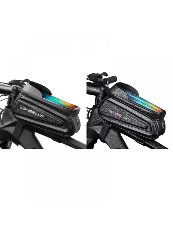 Bike Phone Front Frame Bag Bicycle Bag Waterproof Bike Phone Mount Top Tube Bag Bike Phone Case Holder Accessories Cycling Pouch Compatible with iPhone 11 XS Max XR Fit 6.5”