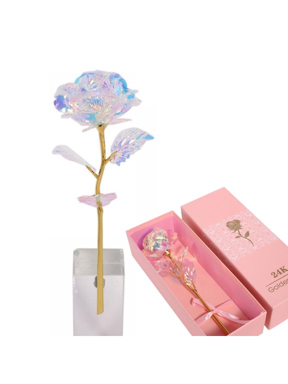 Colorful Galaxy Rose Gold Rose Mothers Day Present - Gifts for Women, 24K Golden Foil Roses with LED Decor Gifts for Her, Mothers Day Birthday Anniversary Christmas Xmas