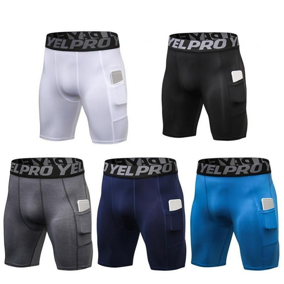 DABOOM Men's 1 Pack Compression Shorts with Pockets Athletic Baselayer Underwear for Running, Workout, Training S-2XL