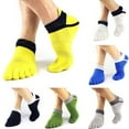 thumbnail image 1 of DABOOM Mens Toe Socks Cotton Athletic Running Ankle Five Finger Crew Socks for Big Feet, 1 of 5