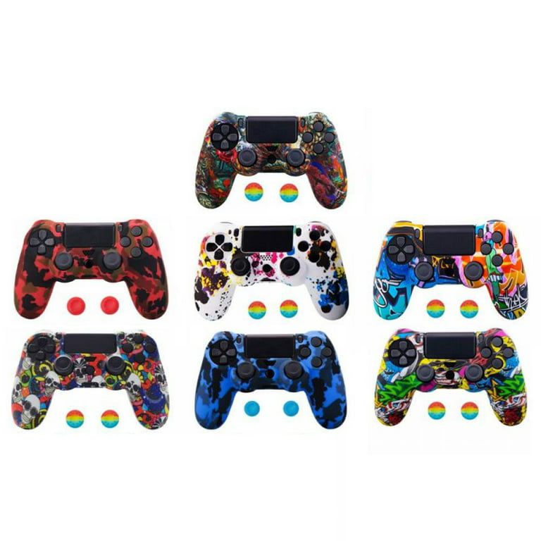 DABOOM PS4 Controller Skin, Anti-Slip Grip Silicone Cover Protector Case  Compatible with PS4 Slim/PS4 Pro Wireless/Wired Gamepad Controller with 2  Cat Paw Thumb Grip Caps 