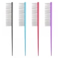 thumbnail image 1 of DABOOM Pet Steel Comb with Rounded Ends Stainless Steel Teeth, Metal Cat Dog Comb for Removing Tangles and Knots, Poodle Grooming Deshedding Tool, 1 of 8