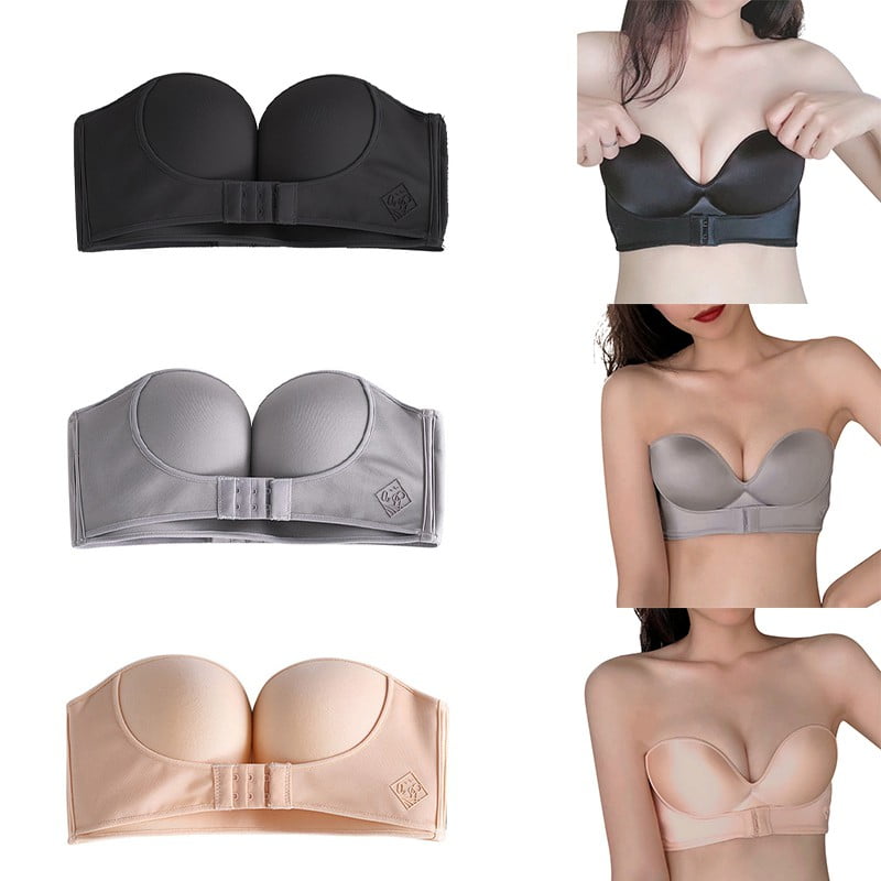 DABOOM Women Strapless Lift Bra Invisible AntiSlip Push Up Bra Front