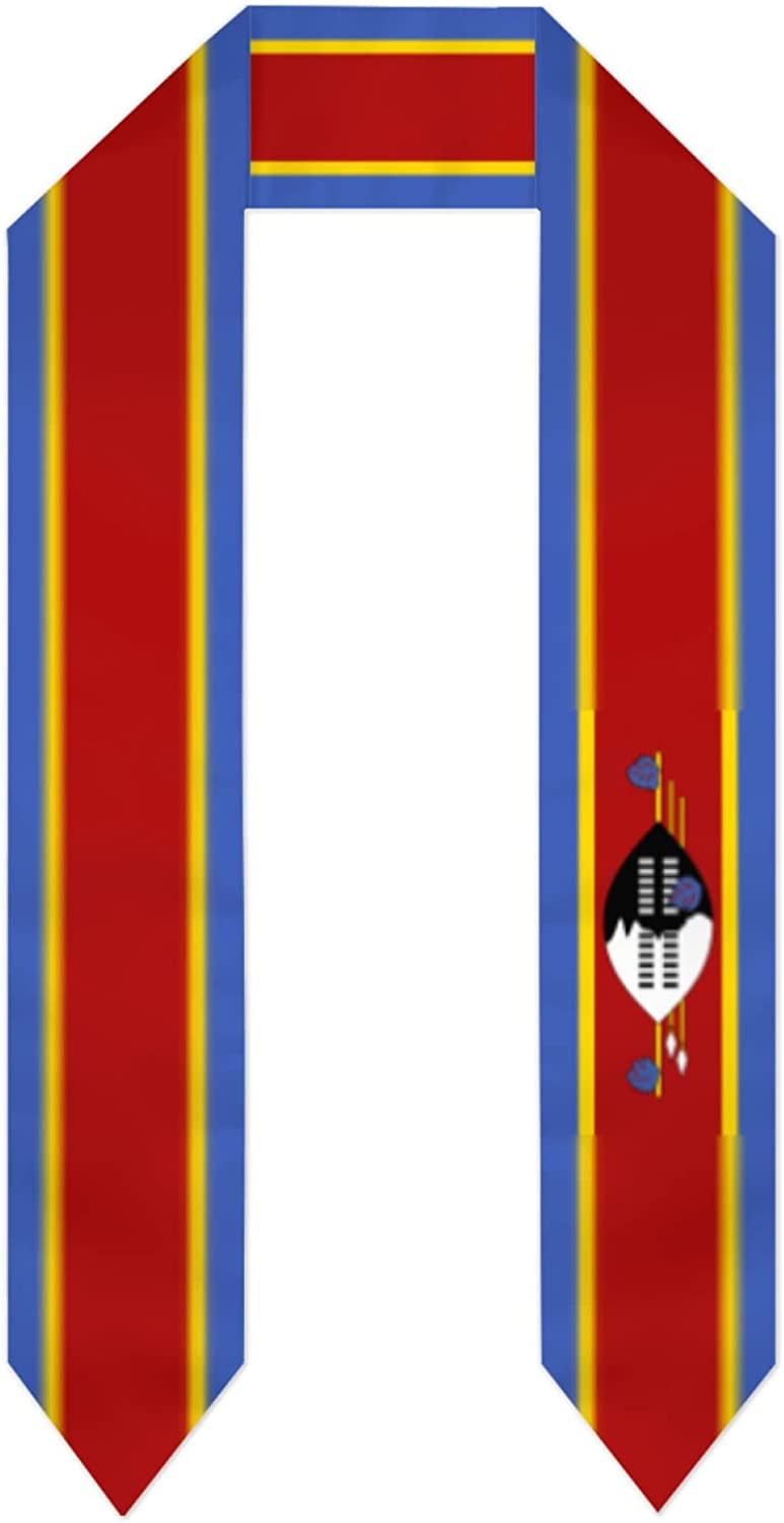 DABOYOZHZH Eswatini Flag Graduation Shawl Sash Stole Wraps Scraf For International Study Pride Women Men