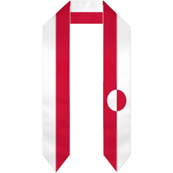DABOYOZHZH Greenland Flag Graduation Shawl Sash Stole Wraps Scraf For International Study Pride Women Men