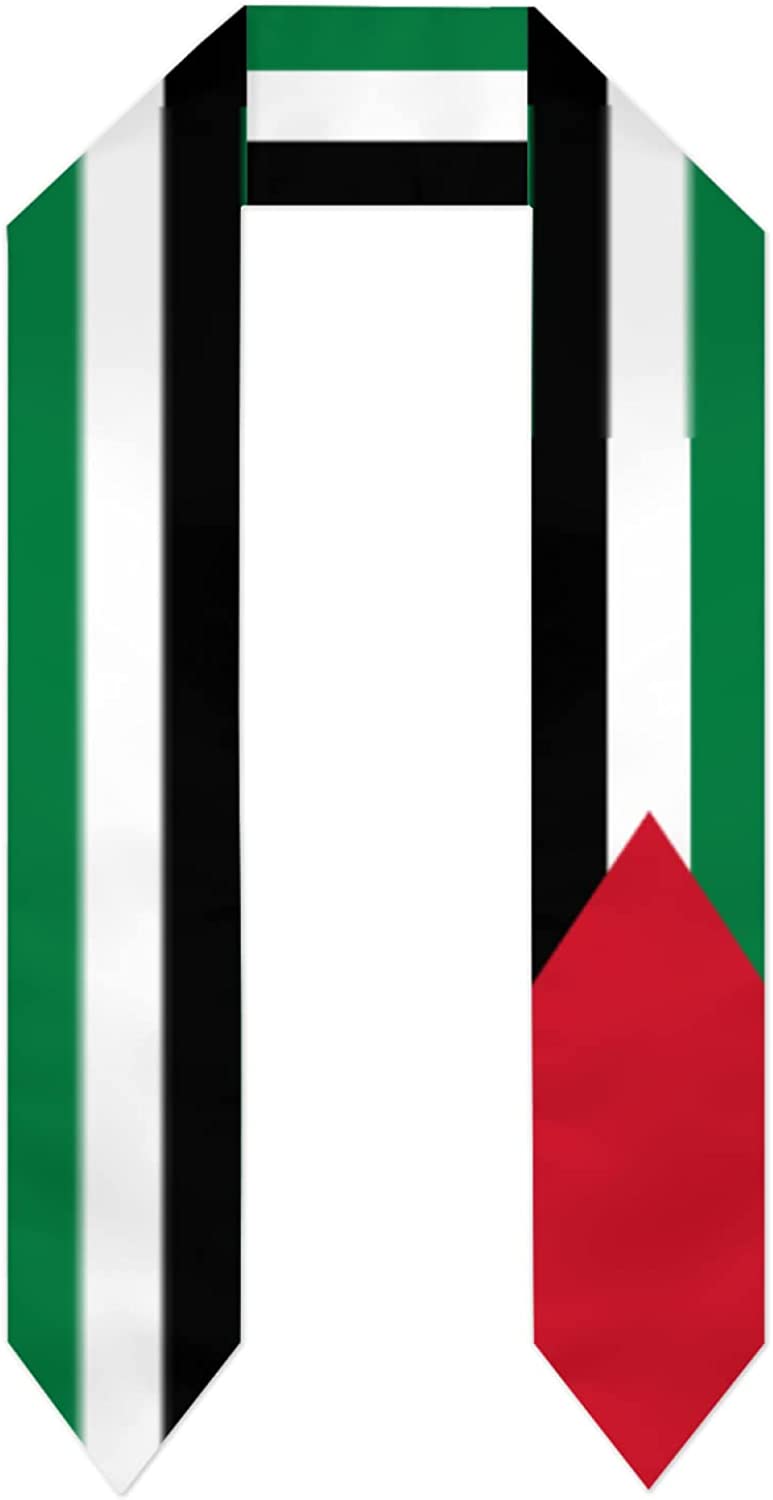 Écharpe Drapeau Palestine Double Face Jérusalem - Foulard Satin 14x135cm Cadeau
