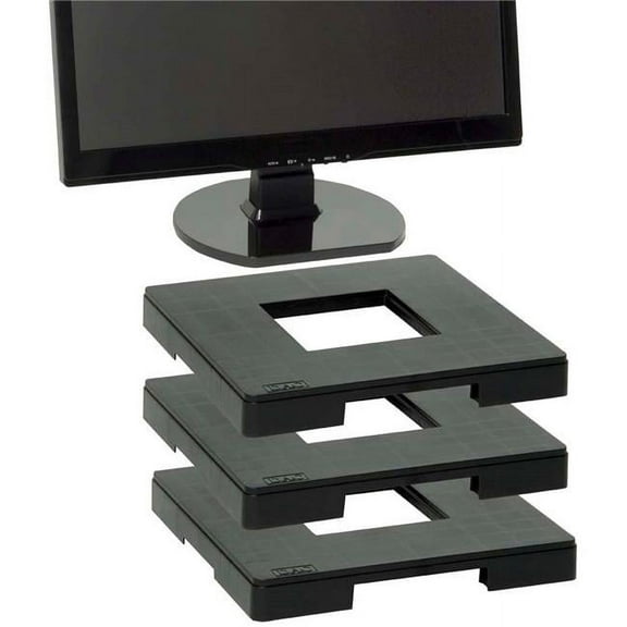 DAC DTA02151 1.25 in. Standard Monitor Riser Block for Flat Panel Display Type Supported, Black