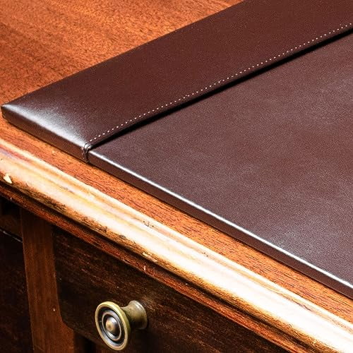 G3C23279LDACASSO Bonded Leather Desk Pad with Side Rails - Luxury Leather Desk Blotter for Writing (30 x 18, Brown)
