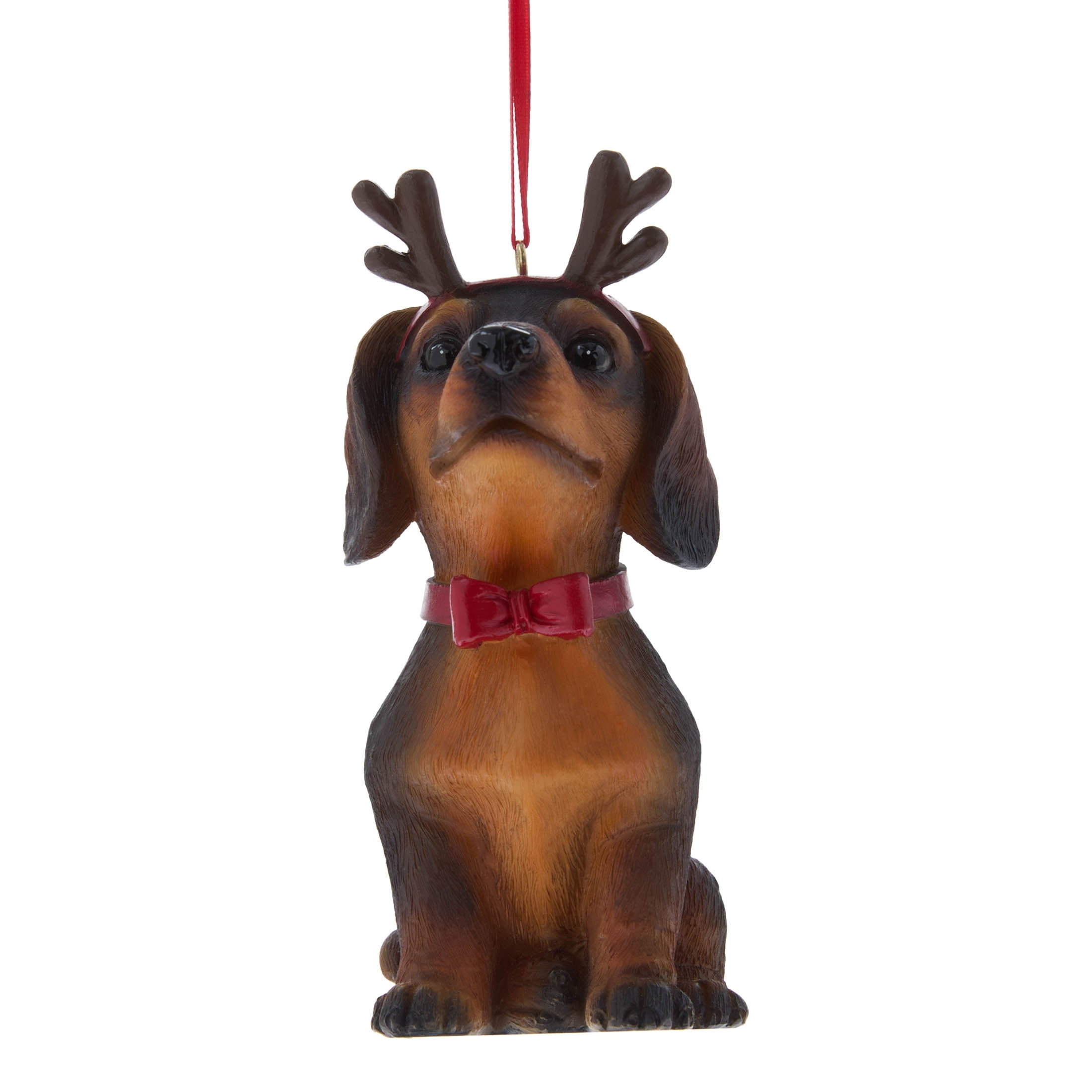 Brown Dachshund with Antlers Christmas Ornament, 5", by Holiday Time