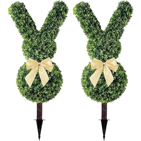 FZHCZWZXArtificial Boxwood Plants - 35-inch UV-Resistant Rabbit-Shaped ...