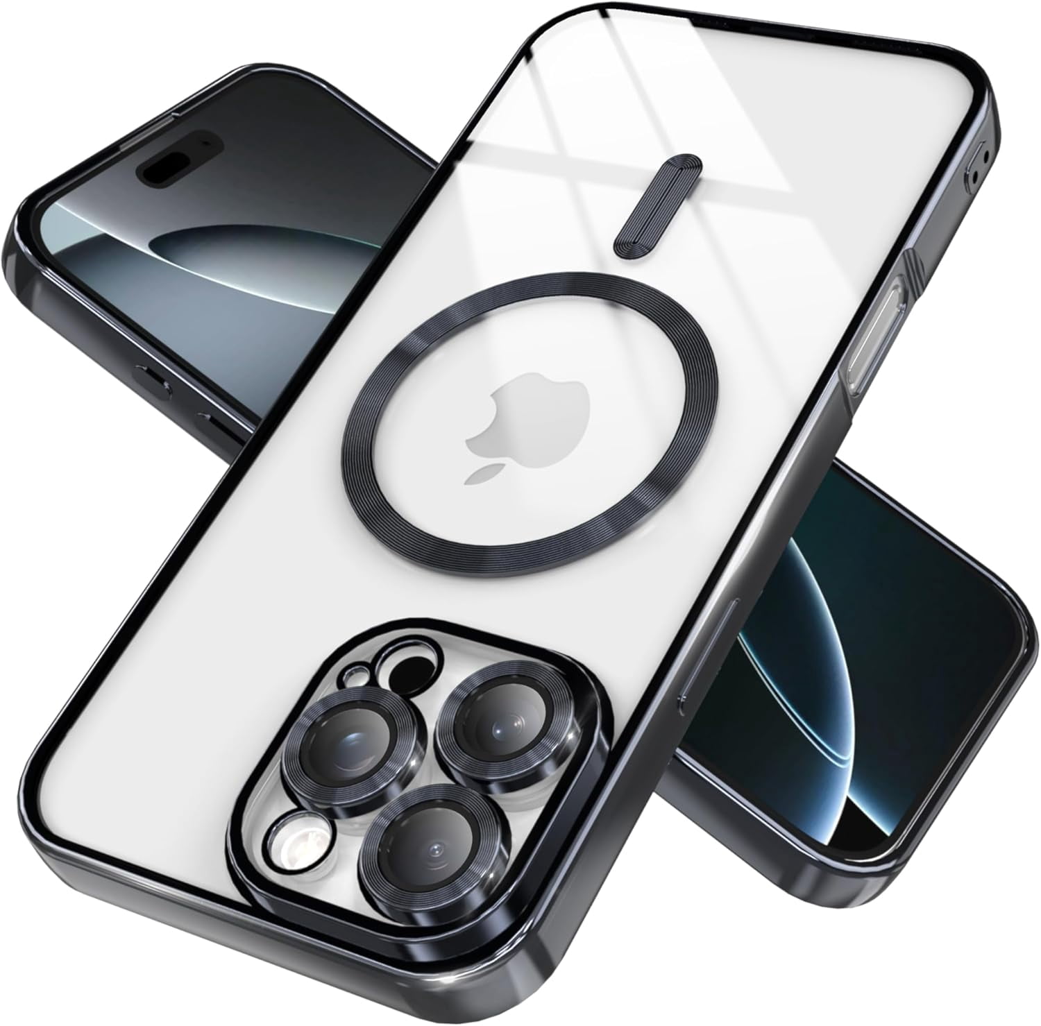 Custodia Magnetica Ultra-sottile Trasparente Per IPhone Generico, Con Protezione Per Obiettivo Camera, Bordi Rialzati, Antiurto E Compatibile Con Ricarica Wireless, Modello 14 Pro Max