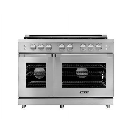 Dacor - Professional 8.0 Cu. Ft. Self-Cleaning Freestanding Double Oven Gas Convection Range with 6 burners, LP - Stainless steel