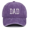 thumbnail image 1 of DAD Embroidered Baseball Cap, Distressed Washed Cotton Dad Hat for Father's Day Gift, Casual Adjustable Cap for Men's Daily Wear and Street Style-Purple, 1 of 3